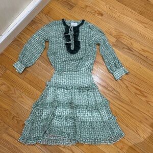 Ermanno Scervino 2-piece Set-Junior Green Patterned Blouse and Skirt
